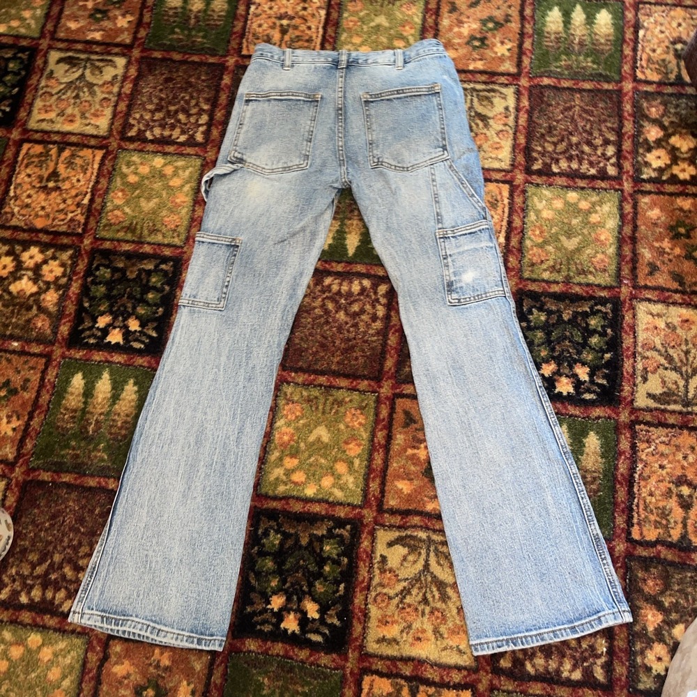 J Galt Shanghai RR212BH Low Rise Carpenter Pants Denim Blue Women's Size S